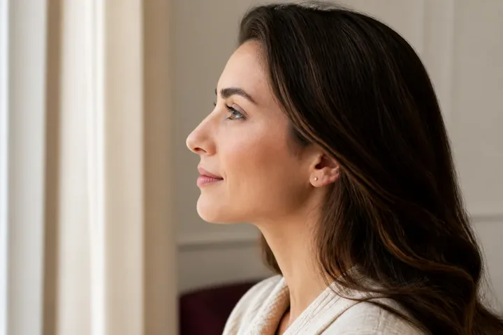 Editorial portrait for rhinoplasty information
